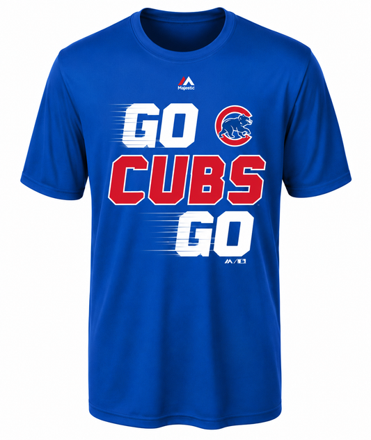 Youth MLB Chicago Cubs Majestic Royal Double Header Cool Base T-Shirt