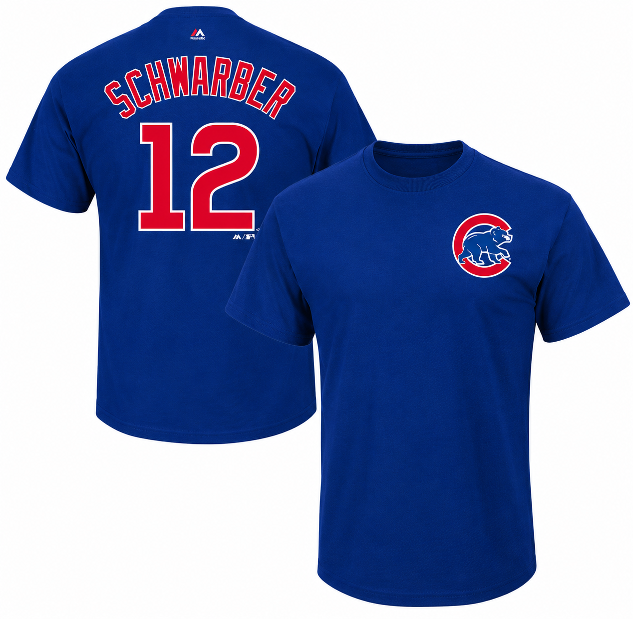 Youth MLB Chicago Cubs Kyle Schwarber Majestic Royal Name & Number T-Shirt