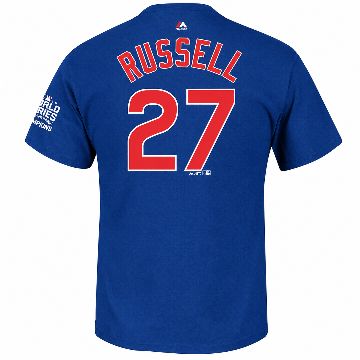 Men's Chicago Cubs Addison Russell 2016 World Series Champions Name & Number T-Shirt