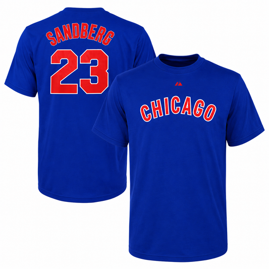 Men's Chicago Cubs Cooperstown Ryne Sandberg Name & Number T-Shirt
