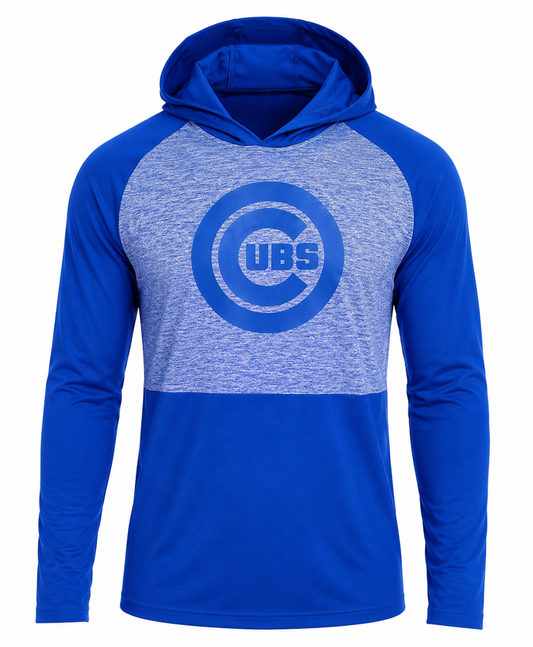 Men's Chicago Cubs Fanatics Transit Tonal Performance Royal Long Sleeve Lightweight Hoodie