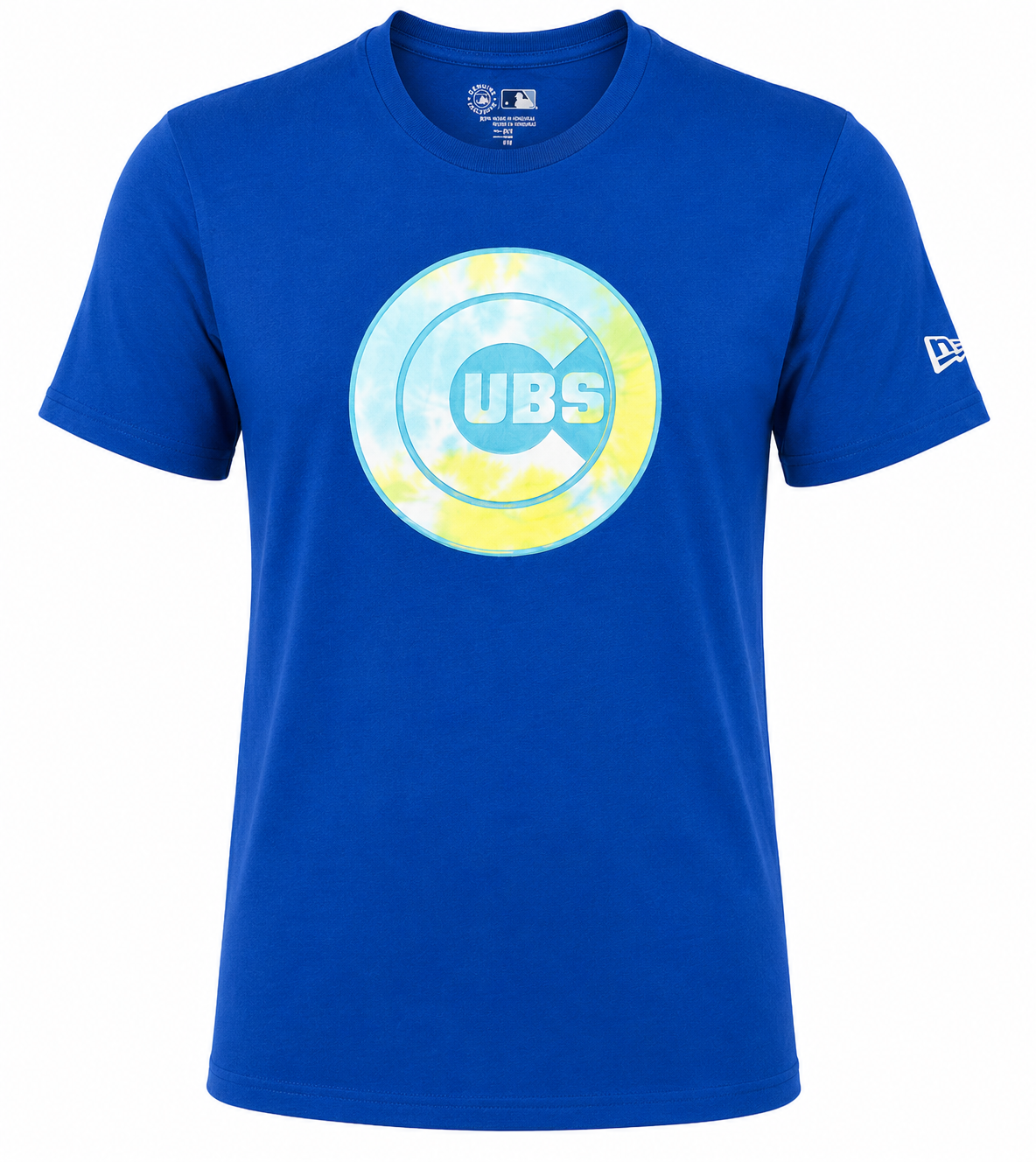 Men's Chicago Cubs New Era Tie-Dye Logo Blue T-Shirt