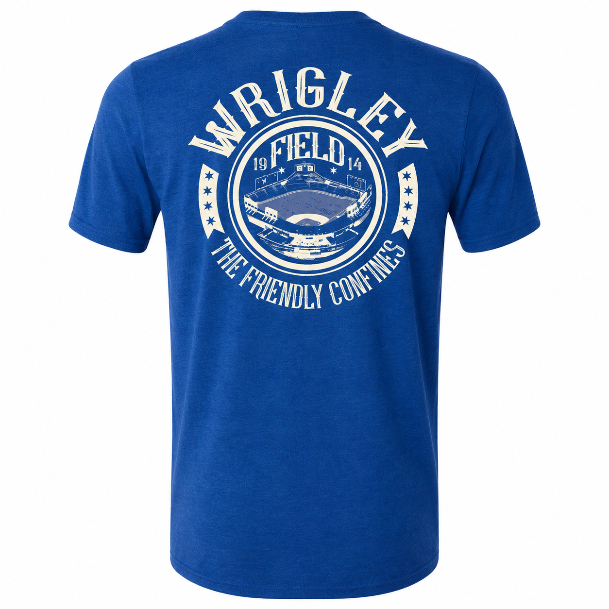 Men's Wrigley Field Roped In Heather Royal Aerial Shot Tee