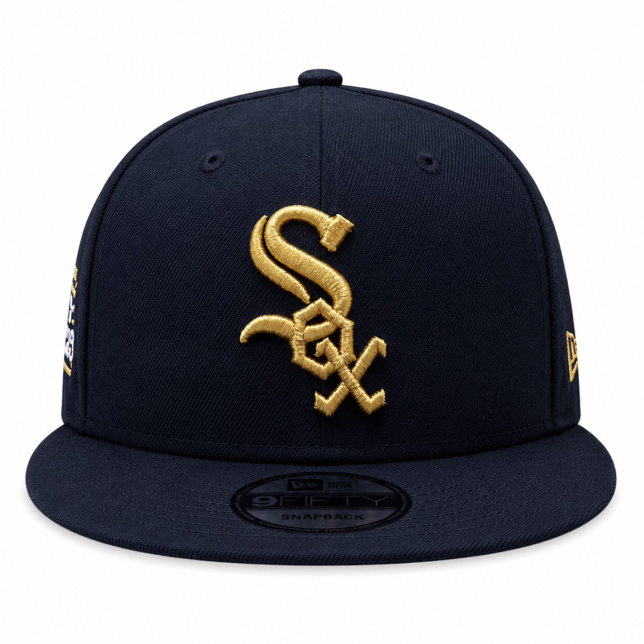 Mens Chicago White Sox New Era Black Gold Rush Cooperstown Collection Black and Gold 9FIFTY Snapback Hat