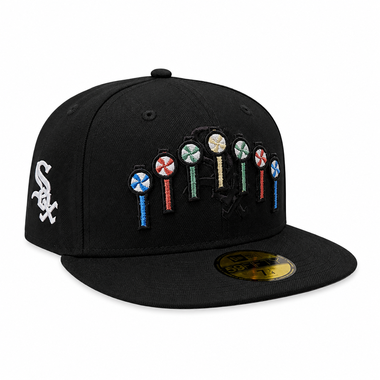Chicago White Sox New Era Black Pinwheels 59FIFTY Fitted Hat