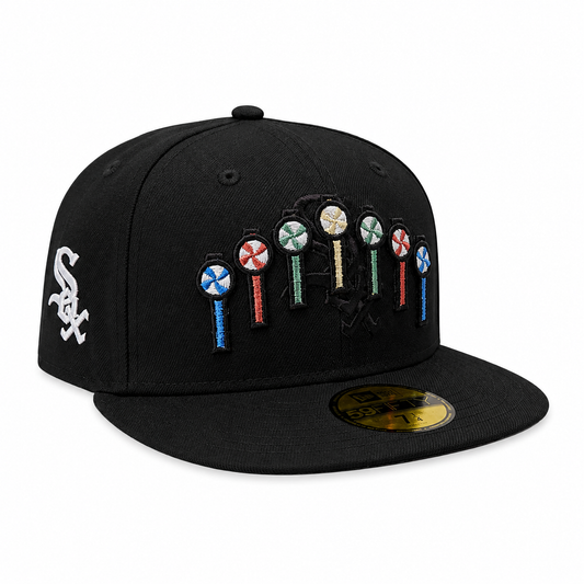 Chicago White Sox New Era Black Pinwheels 59FIFTY Fitted Hat