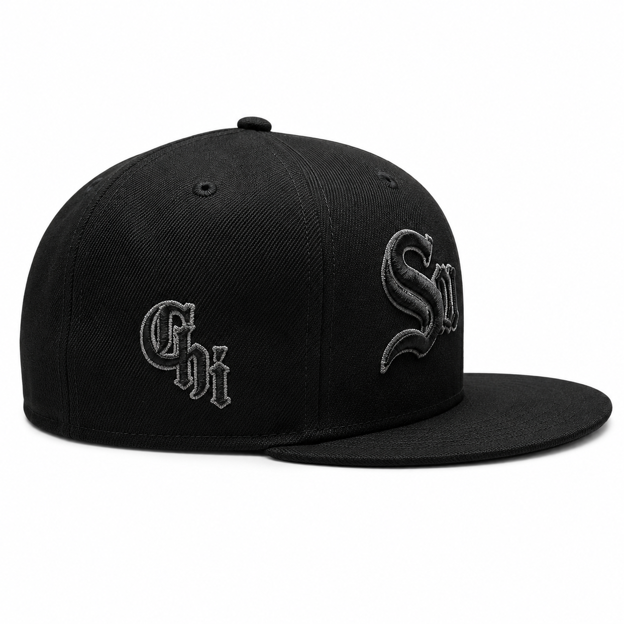 Chicago White Sox Tonal Trim Southside Blackout City Connect 59FIFTY Fitted Hat