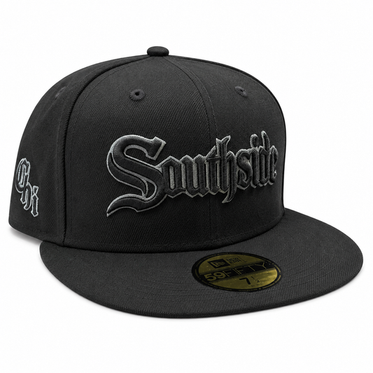 Chicago White Sox Tonal Trim Southside Blackout City Connect 59FIFTY Fitted Hat