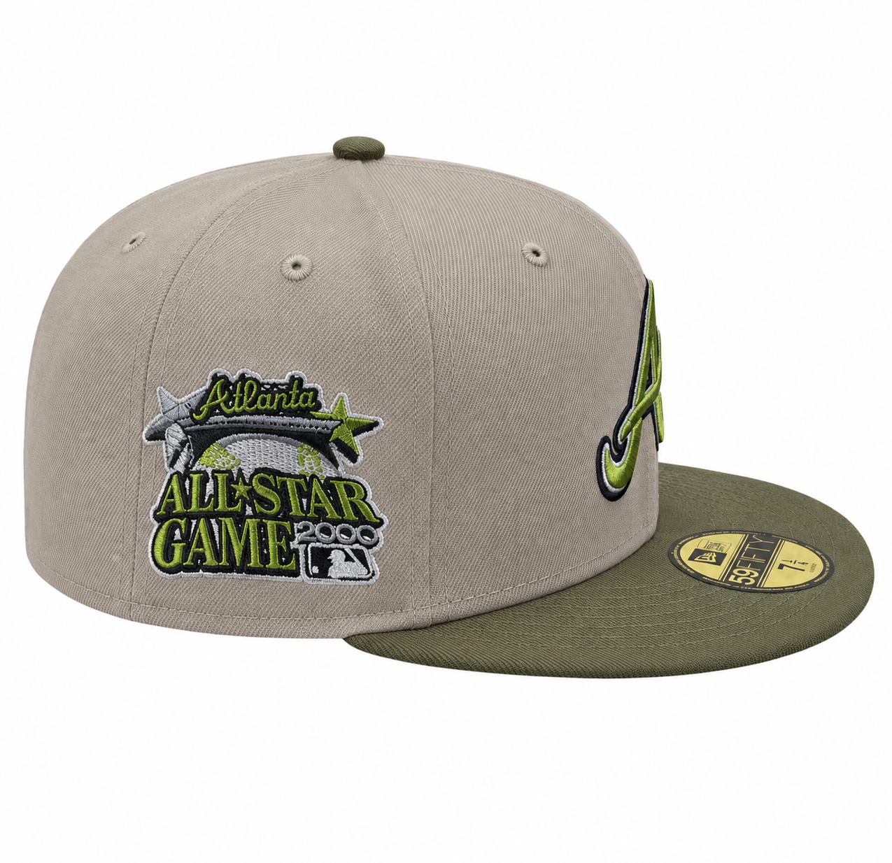 Atlanta Braves New Era 2 Tone Stone/ Green Bark Sevendust Home inspired 59FIFTY Fitted Hat