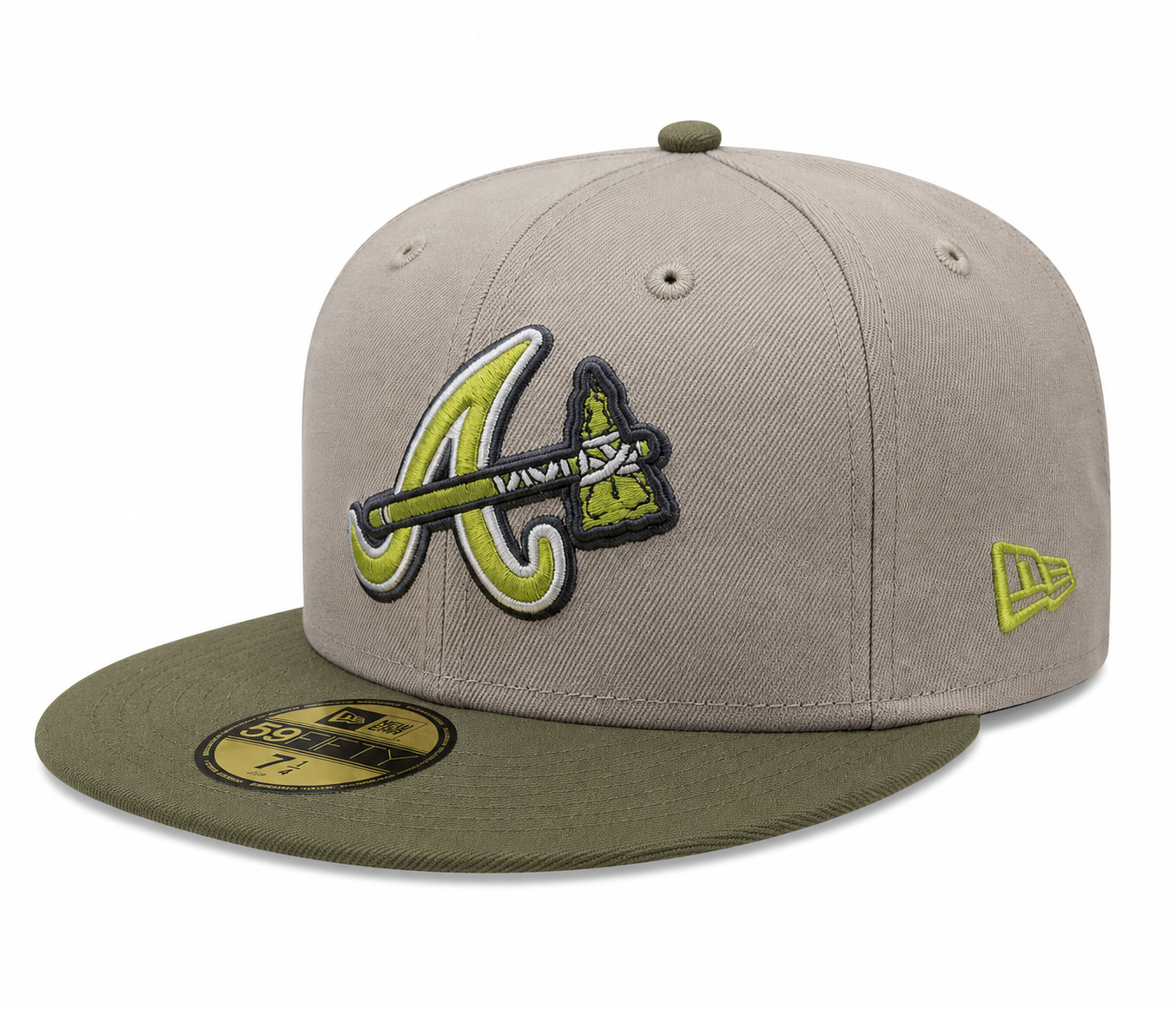 Atlanta Braves New Era 2 Tone Stone/ Green Bark Sevendust Home inspired 59FIFTY Fitted Hat