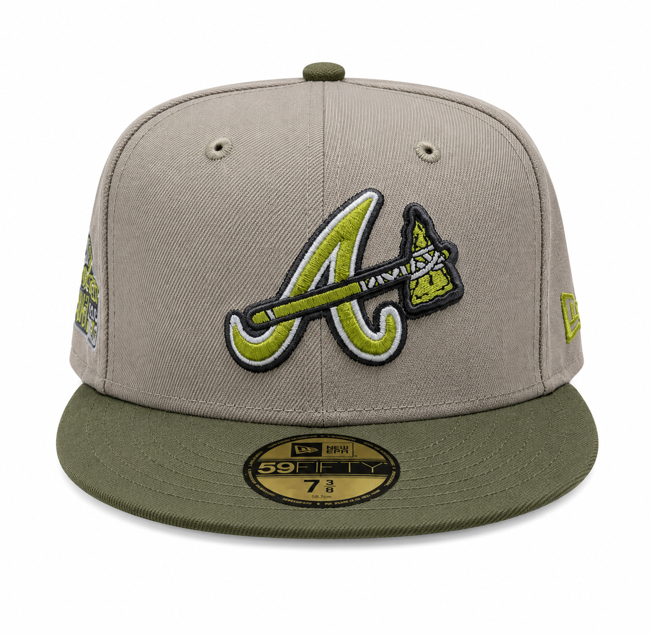 Atlanta Braves New Era 2 Tone Stone/ Green Bark Sevendust Home inspired 59FIFTY Fitted Hat