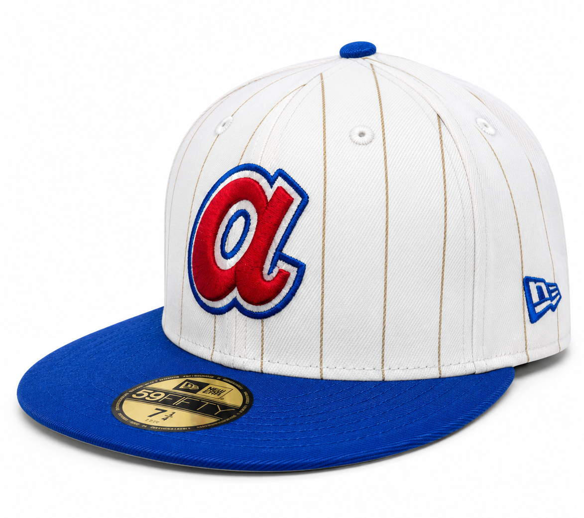 Atlanta Braves Historic Off White/Royal New Era 59FIFTY Fitted Hat