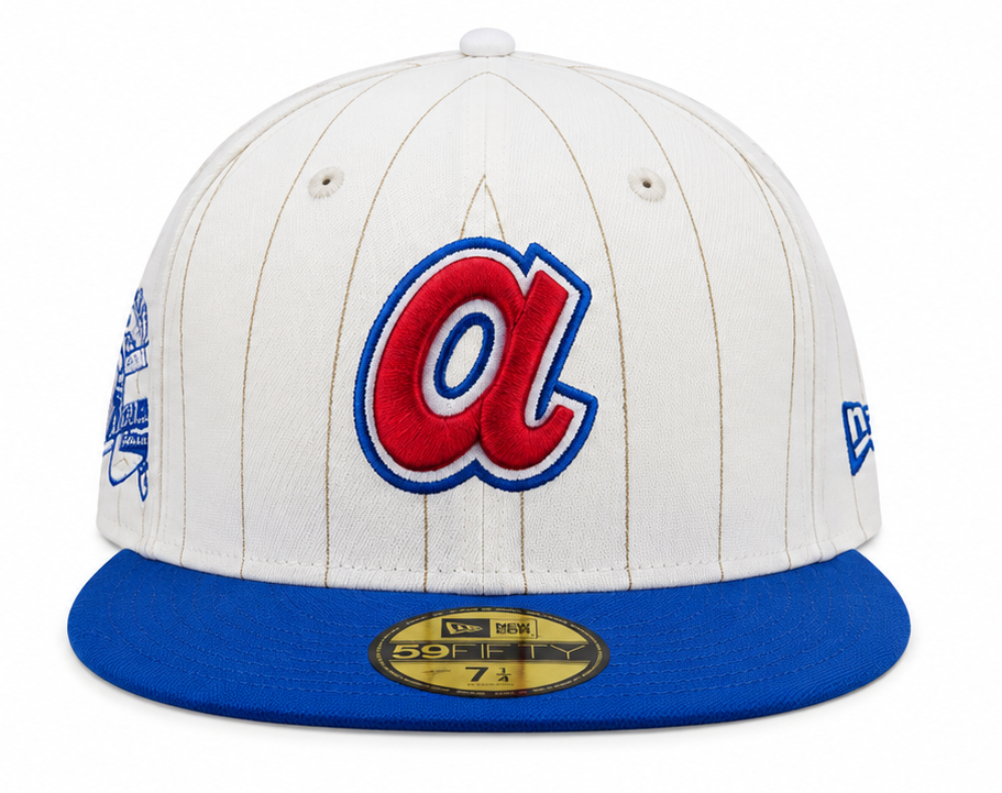 Atlanta Braves Historic Off White/Royal New Era 59FIFTY Fitted Hat