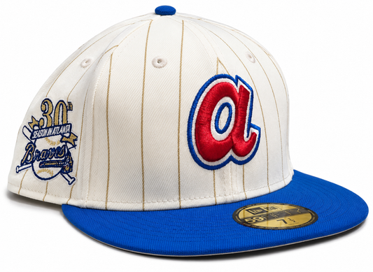 Atlanta Braves Historic Off White/Royal New Era 59FIFTY Fitted Hat