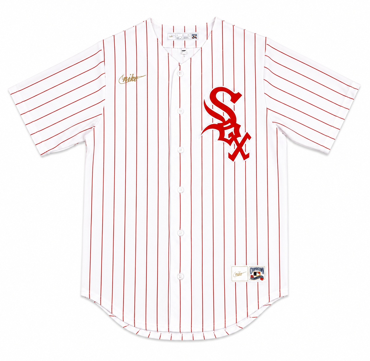 Men's Chicago White Sox Cooperstown Turn Back The Clock 1972 Home White/Scarlet NIKE Blank Replica Jersey