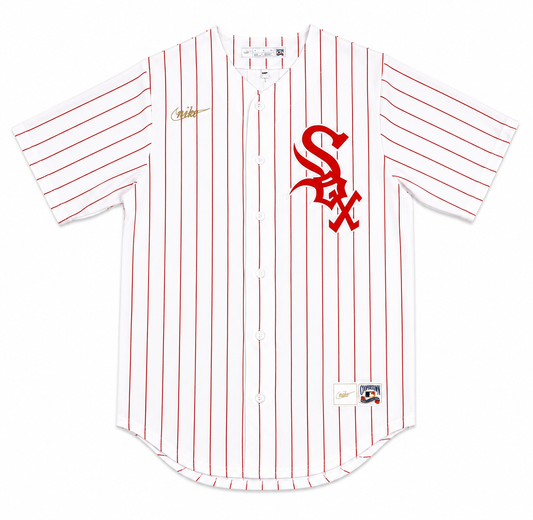 Men's Chicago White Sox Cooperstown Turn Back The Clock 1972 Home White/Scarlet NIKE Blank Replica Jersey