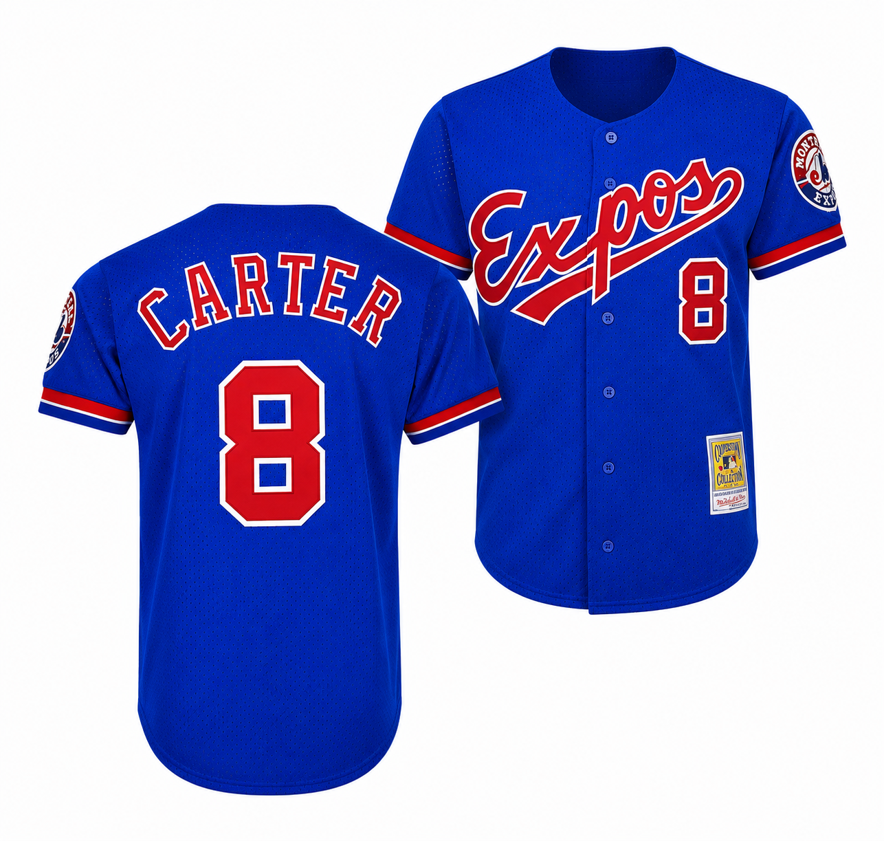 Men's Montreal Expos Gary Carter Mitchell & Ness Royal 1992 Authentic Cooperstown Collection Mesh Batting Practice Jersey