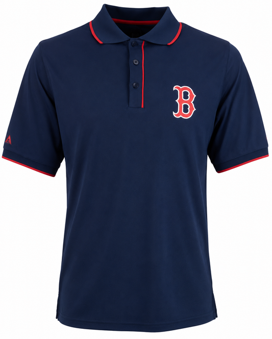 Men's MLB Boston Red Sox Navy Elite Polo Shirt By Antigua