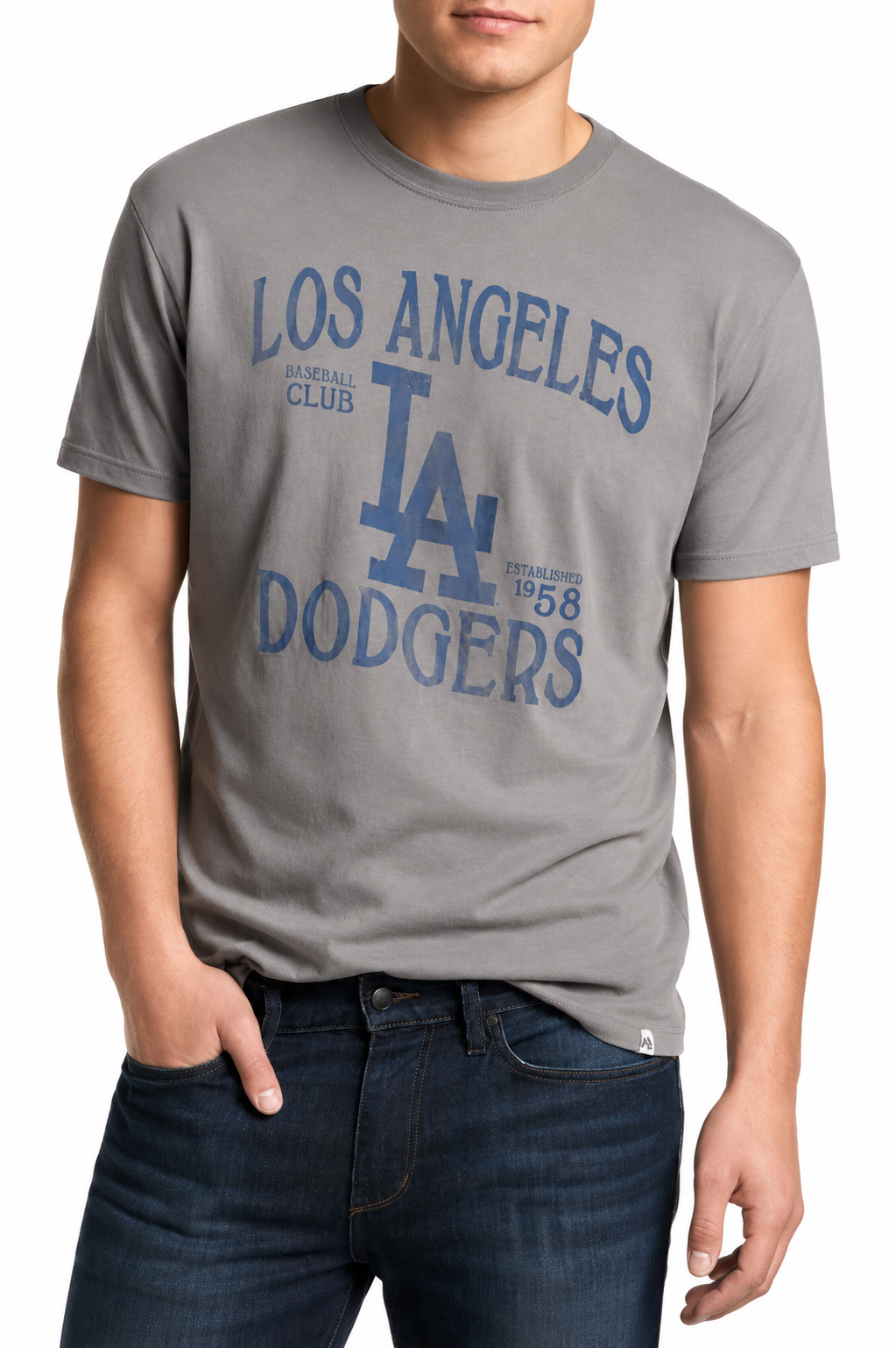 '47 Brand Men's Los Angeles Dodgers Wolf Gray Flanker Tee