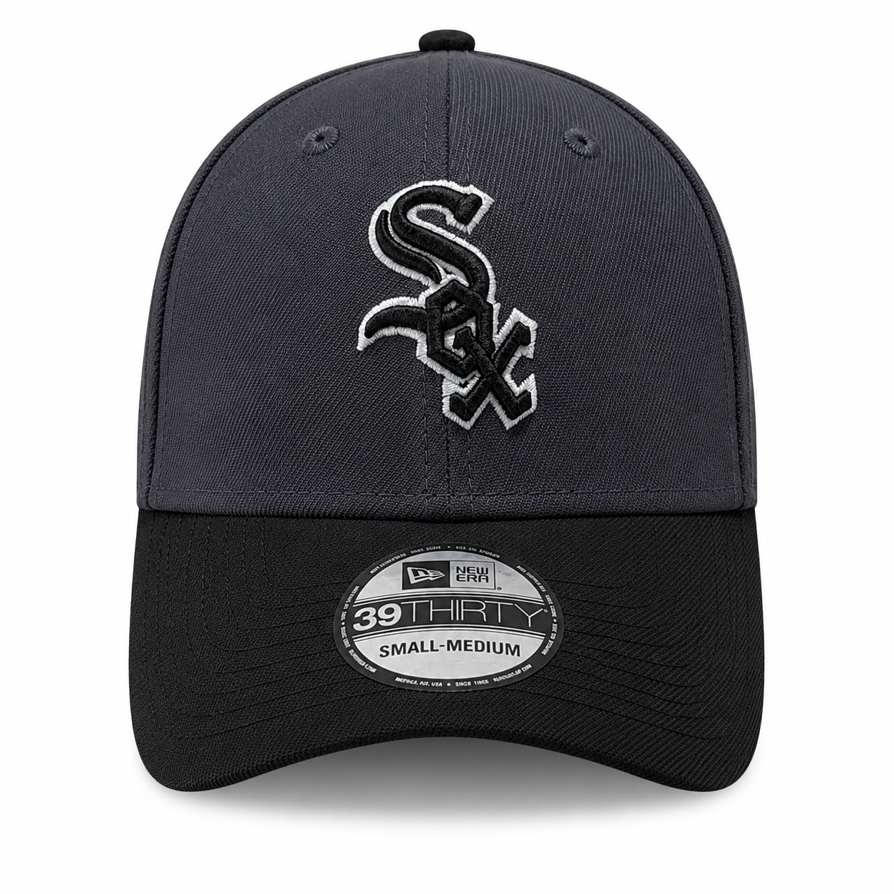 Chicago White Sox New Era Graphite/Black Primary Logo 39THIRTY Flex Fit Hat