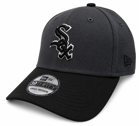 Chicago White Sox New Era Graphite/Black Primary Logo 39THIRTY Flex Fit Hat