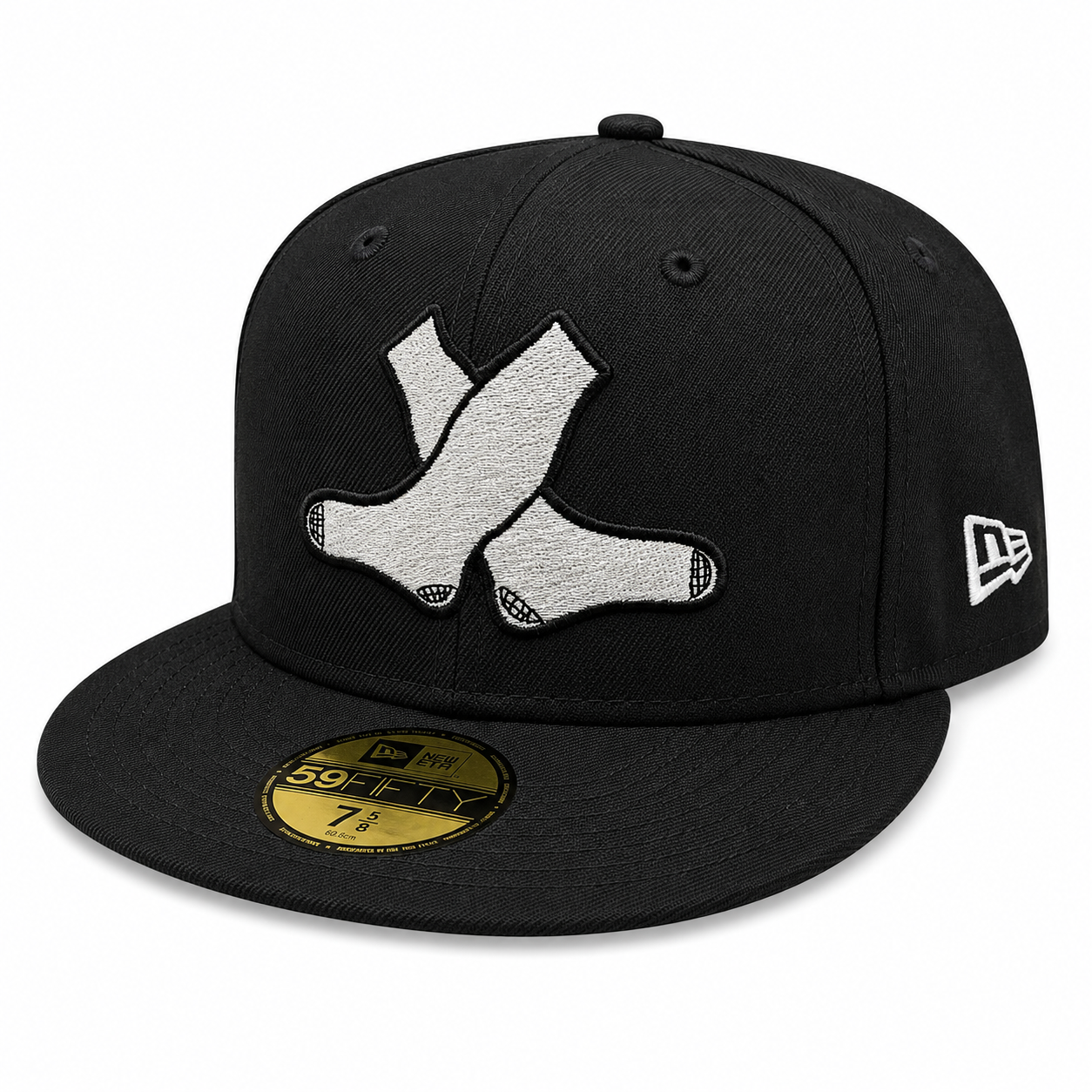 Chicago White Sox New Era 1920 Cross Socks Black 59FIFTY Fitted Hat