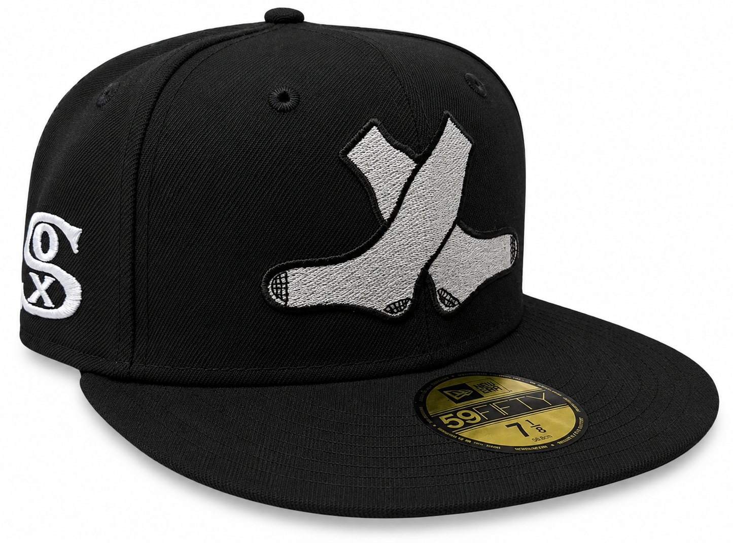 Chicago White Sox New Era 1920 Cross Socks Black 59FIFTY Fitted Hat