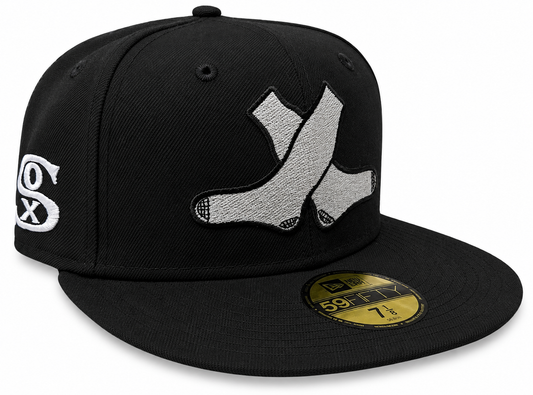 Chicago White Sox New Era 1920 Cross Socks Black 59FIFTY Fitted Hat