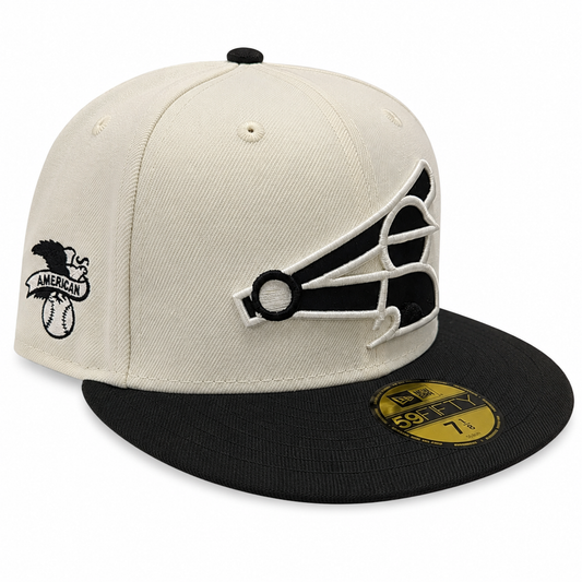 Chicago White Sox 2 Tone Chrome/Black New Era Batterman 59FIFTY Fitted Hat