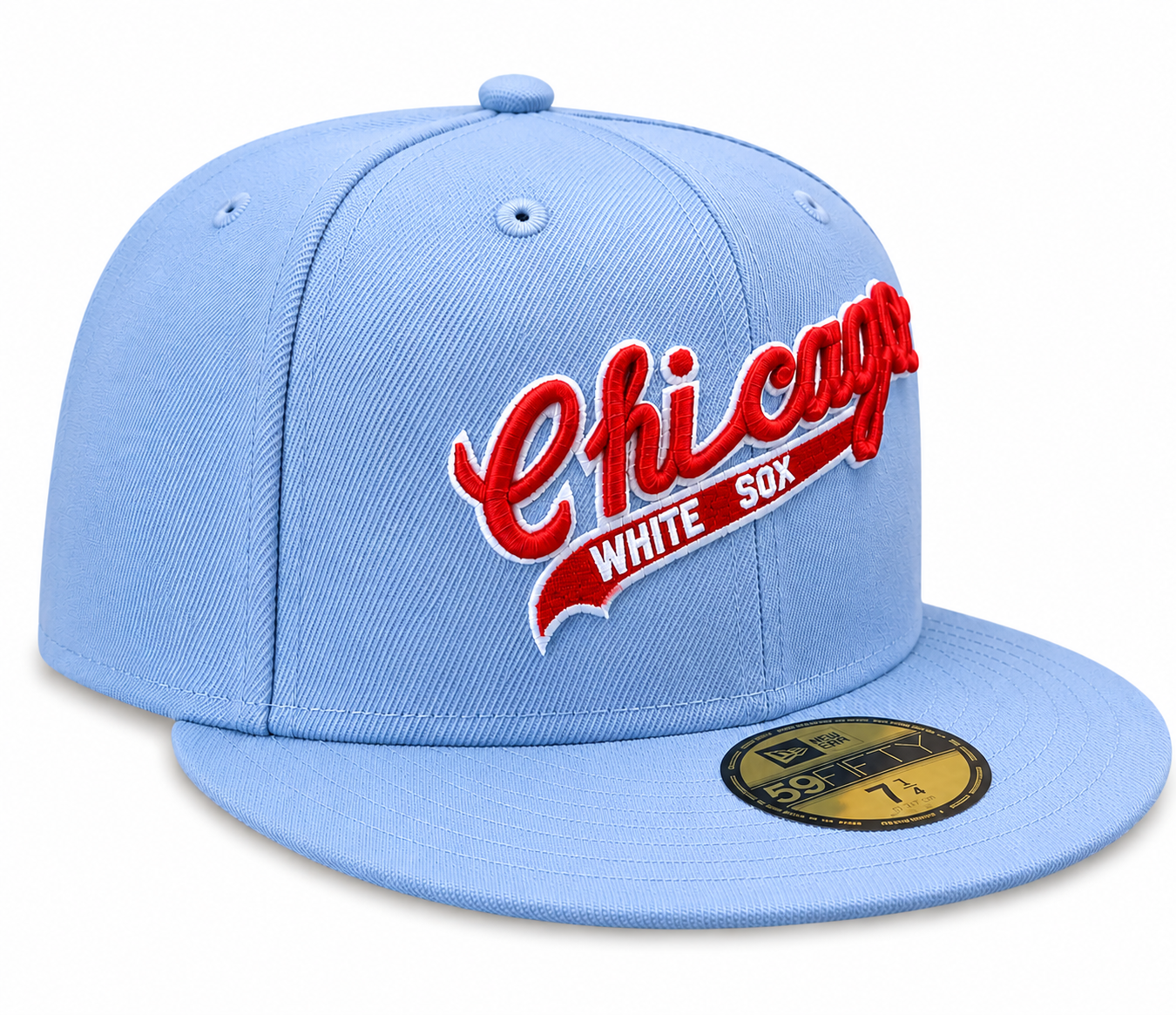 Chicago White Sox New Era Sky Blue Cooperstown Script 59FIFTY Fitted Hat