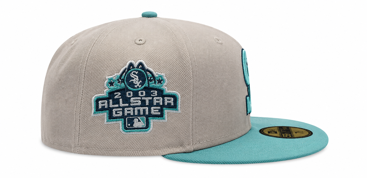 Chicago White Sox 2003 ASG New Era 2 Tone Stone/Mint Rock Pack 59FIFTY Fitted Hat