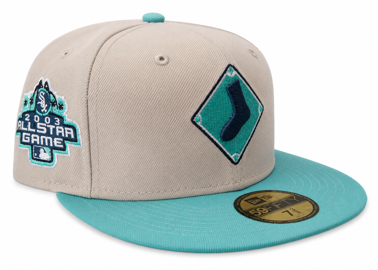 Chicago White Sox 2003 ASG New Era 2 Tone Stone/Mint Rock Pack 59FIFTY Fitted Hat