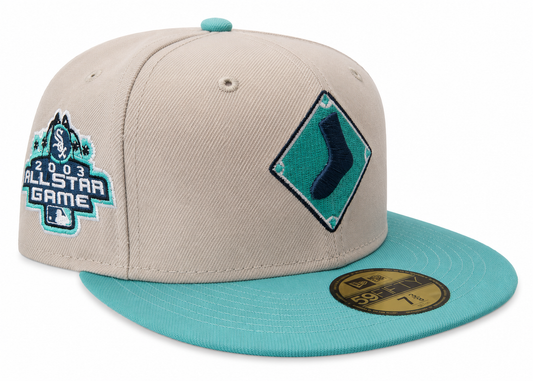 Chicago White Sox 2003 ASG New Era 2 Tone Stone/Mint Rock Pack 59FIFTY Fitted Hat