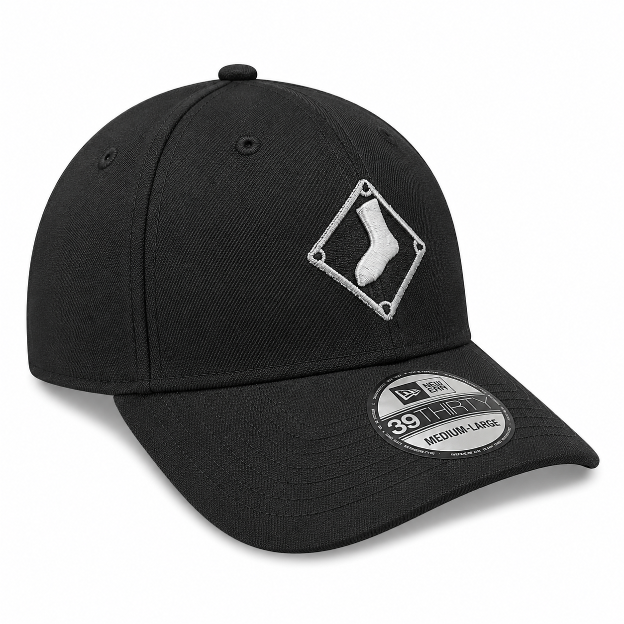 Chicago White Sox New Era Diamond Black 39THIRTY Flex Fit Cap