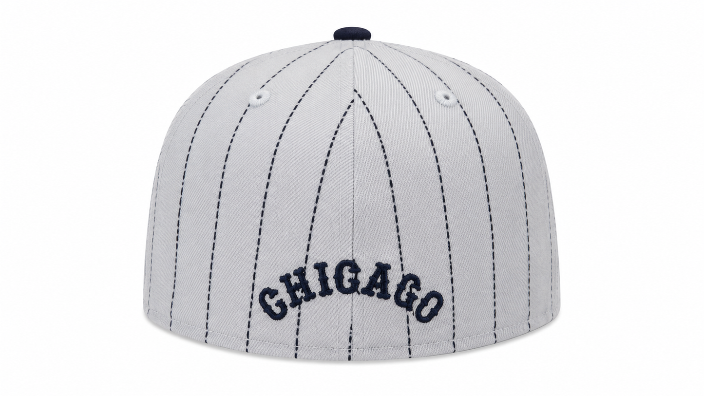 Chicago White Sox New Era White Pinstripe 1917 Logo 59FIFTY Fitted Hat