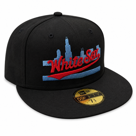 Chicago White Sox Clobberin' Time New Era Black/Sky Blue 59FIFTY Fitted Hat