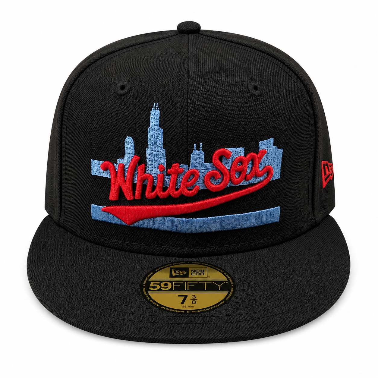 Chicago White Sox Clobberin' Time New Era Black/Sky Blue 59FIFTY Fitted Hat