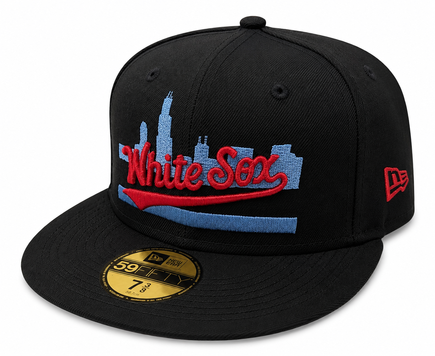 Chicago White Sox Clobberin' Time New Era Black/Sky Blue 59FIFTY Fitted Hat