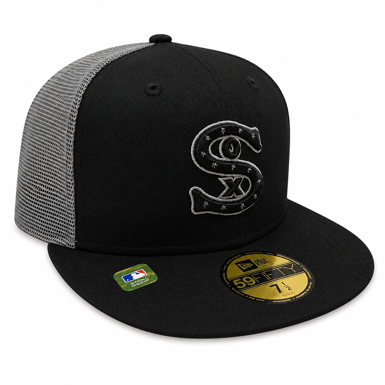 Chicago White Sox New Era Black/Gray BP Trucker 59FIFTY Fitted Hat
