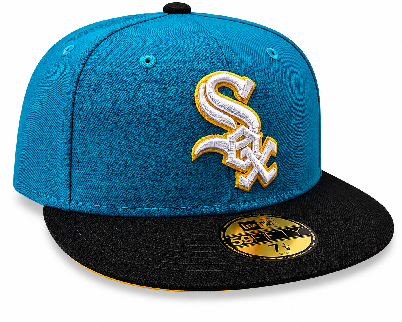 Chicago White Sox New Era 2 Tone Aqua/Black 59FIFTY Fitted Hat