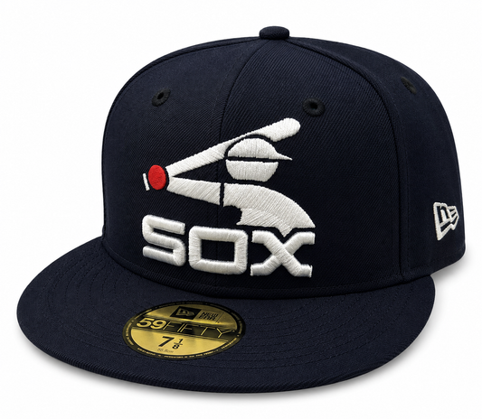 Chicago White Sox New Era Batterman Logo Navy Cooperstown Batterman 59FIFTY Fitted Hat