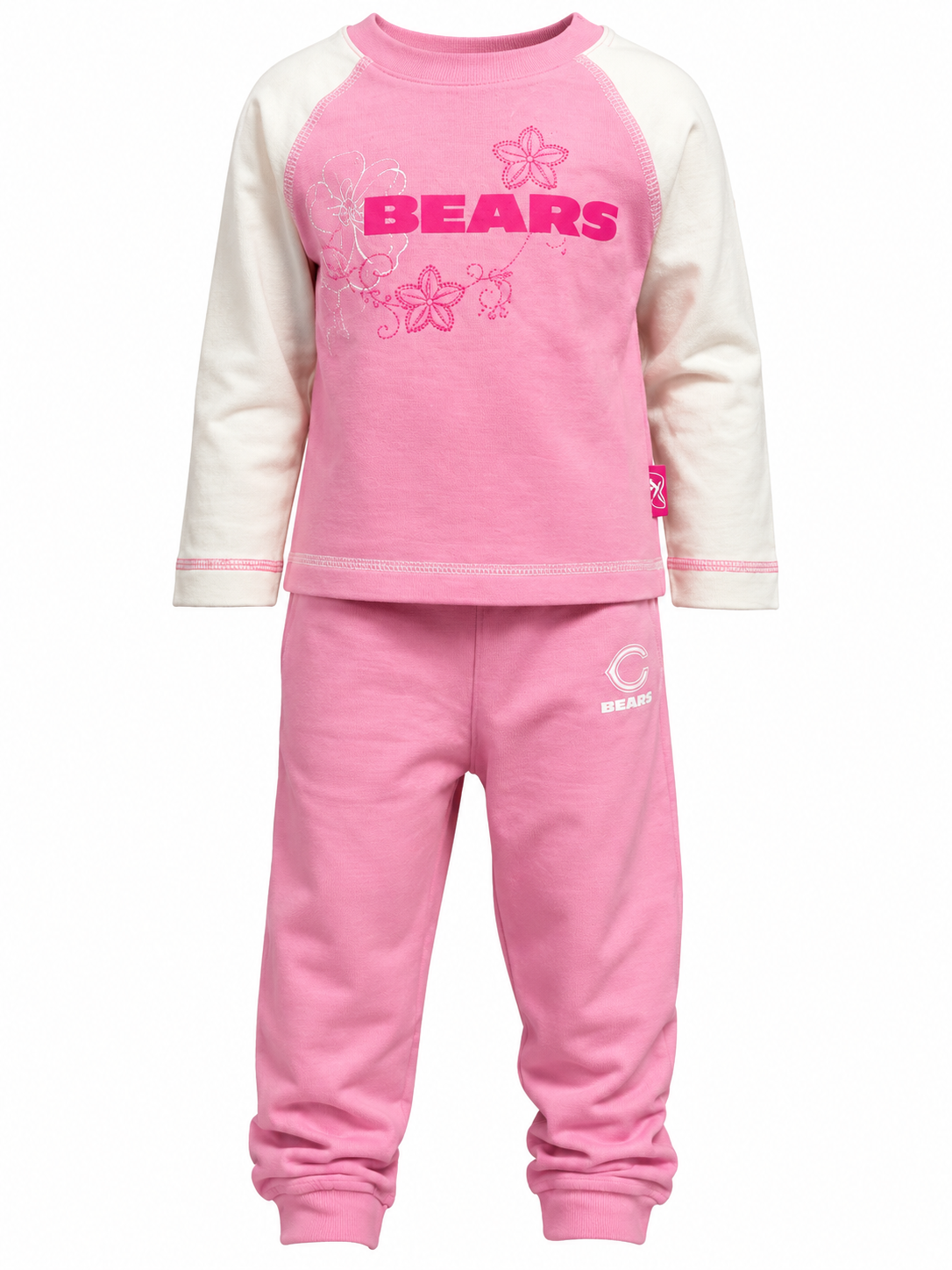 Toddler Girls Chicago Bears Pink 2-Piece Long Sleeve Tee and Pant Set