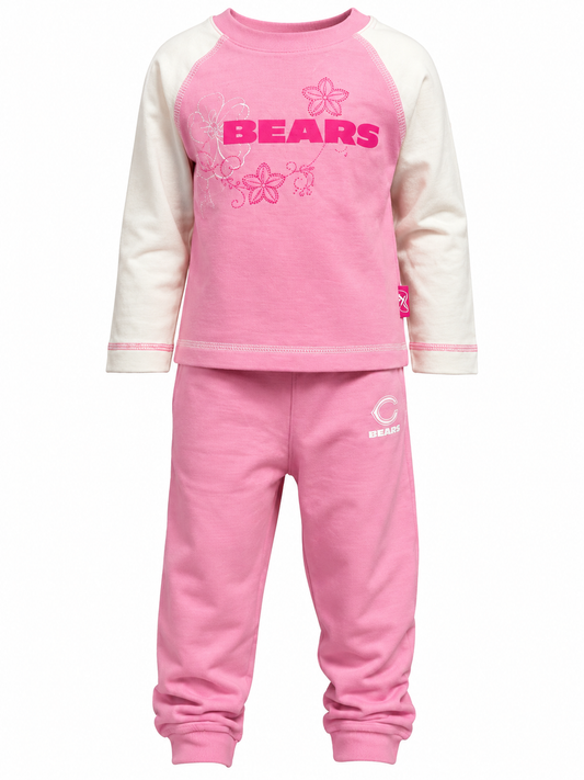 Toddler Girls Chicago Bears Pink 2-Piece Long Sleeve Tee and Pant Set