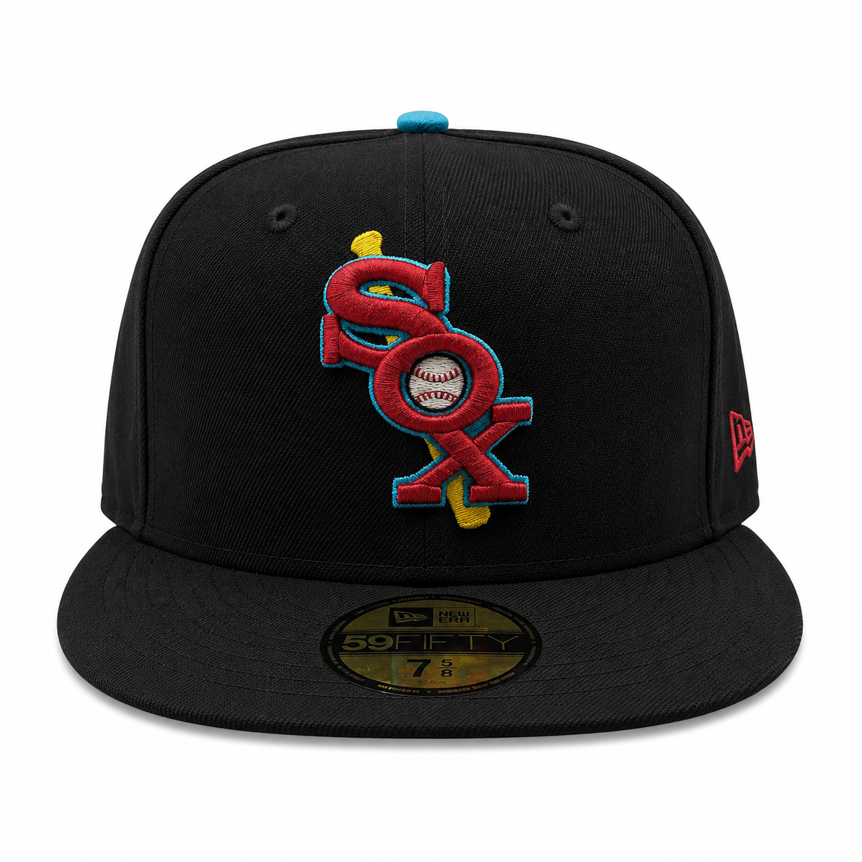 Chicago White Sox New Era Black/Aqua 59FIFTY Fitted Hat