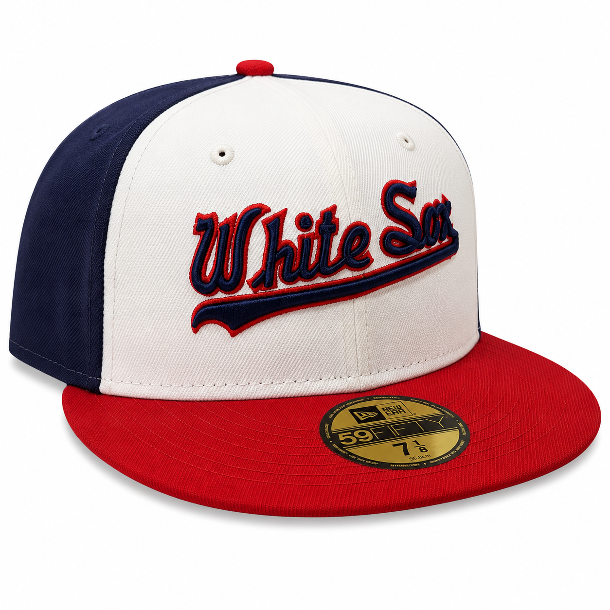 Chicago White Sox New Era Script Throwback Red/White/Navy 59FIFTY Fitted Hat