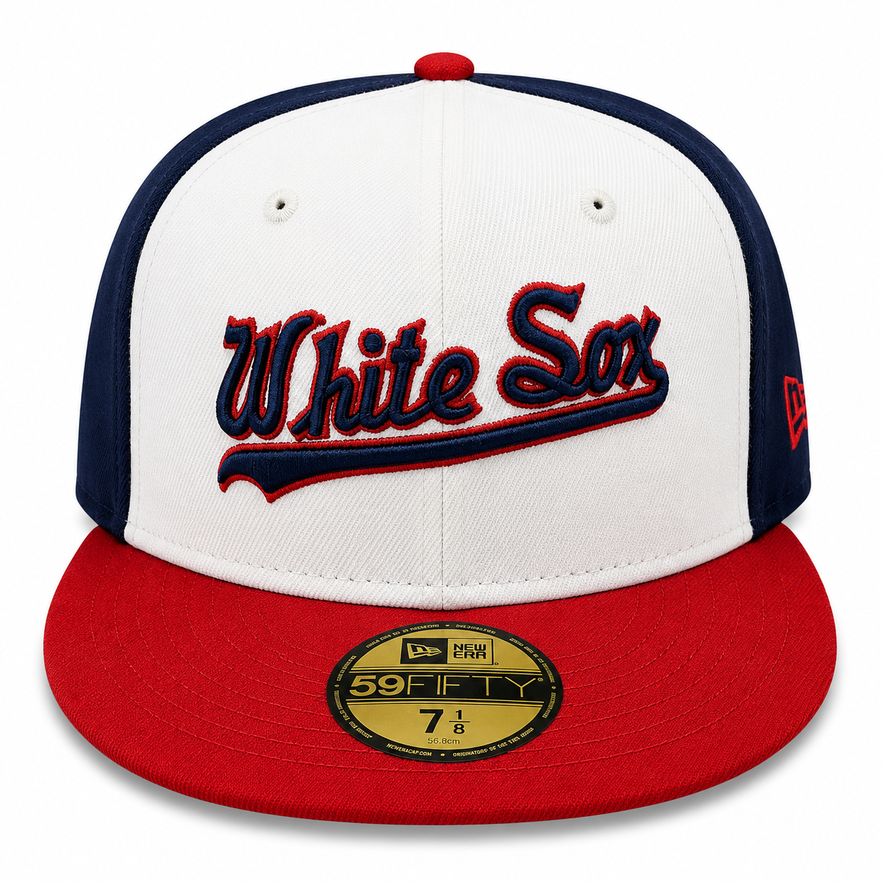 Chicago White Sox New Era Script Throwback Red/White/Navy 59FIFTY Fitted Hat