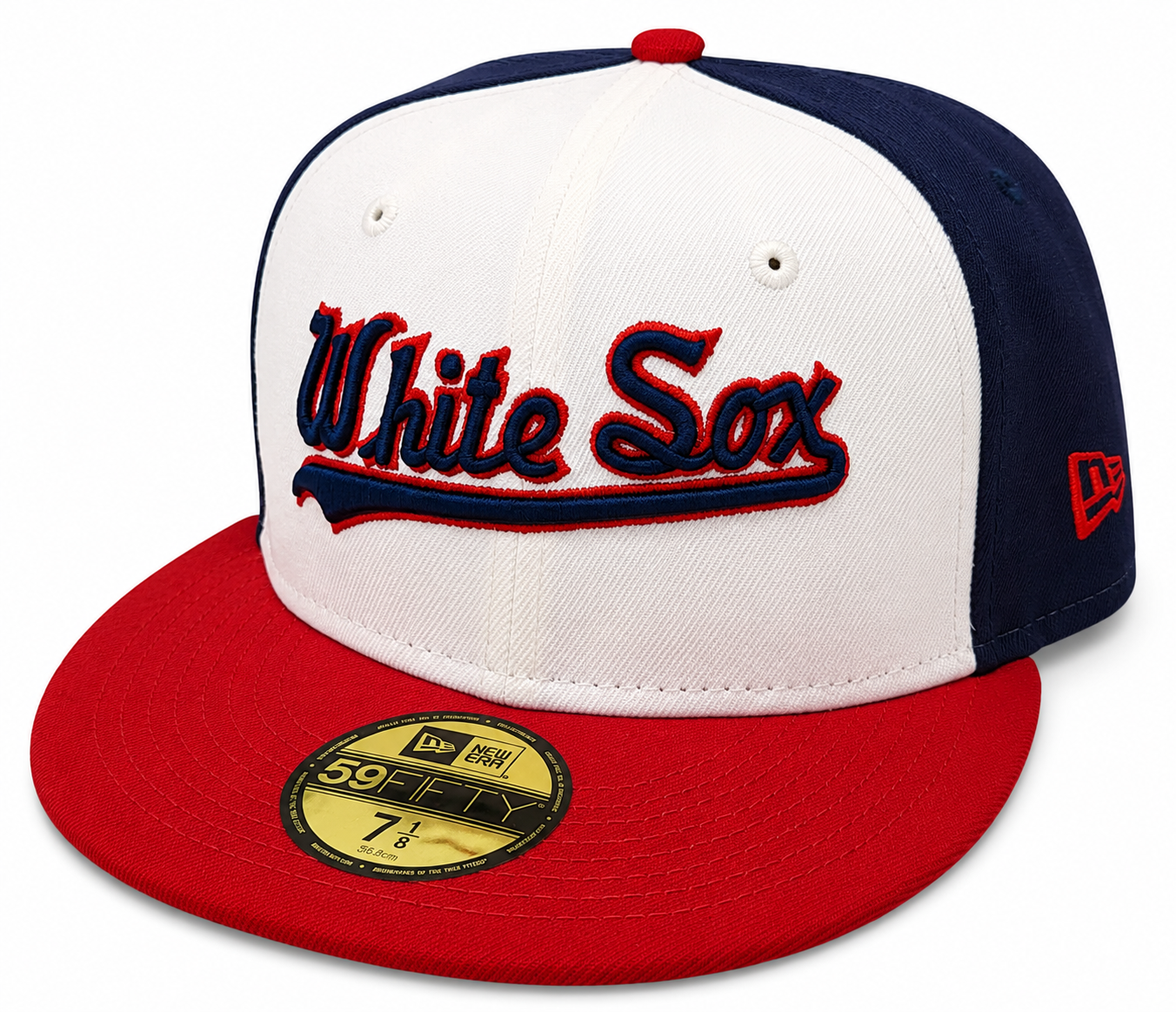 Chicago White Sox New Era Script Throwback Red/White/Navy 59FIFTY Fitted Hat