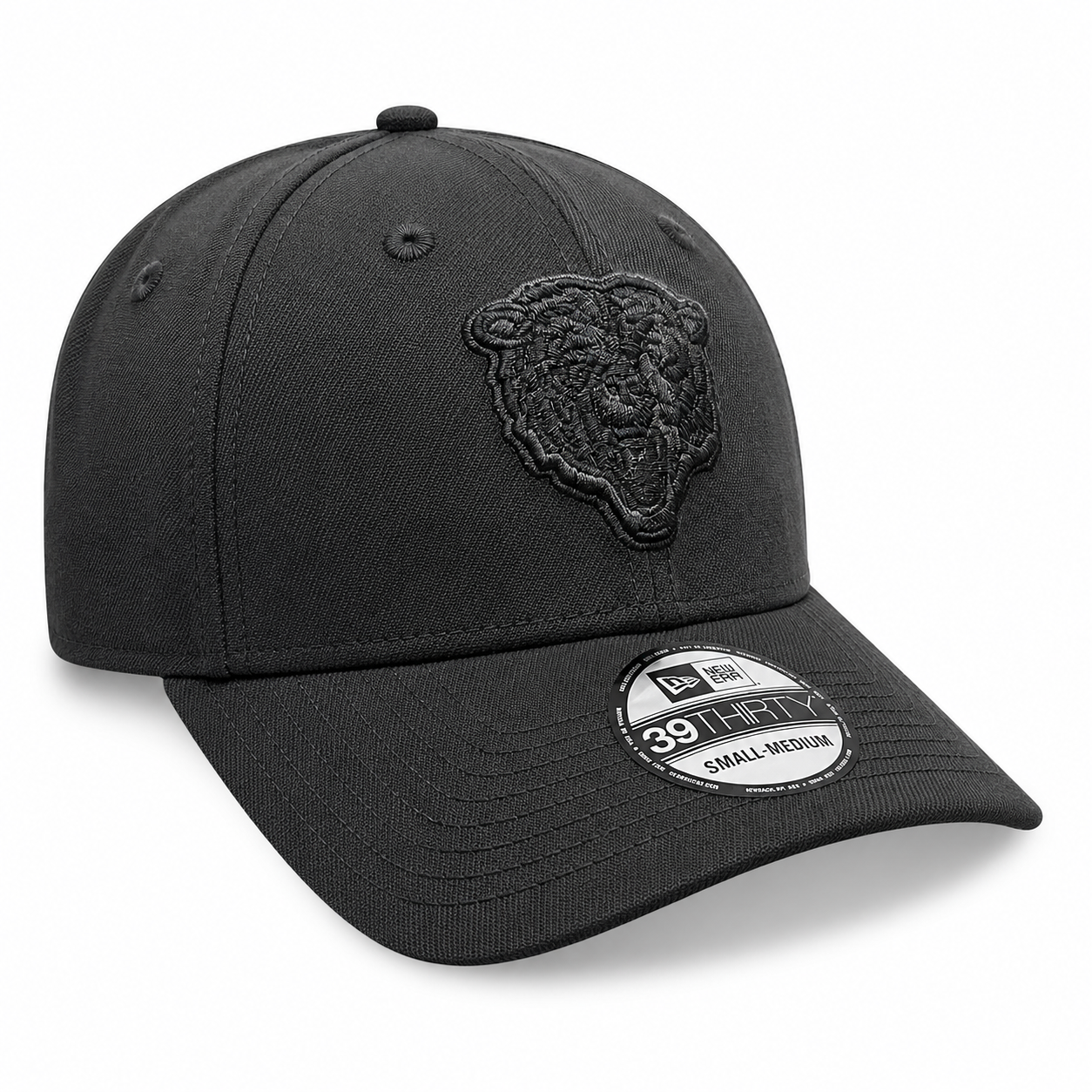 Chicago Bears New Era Black Tonal 39THIRTY Flex Hat