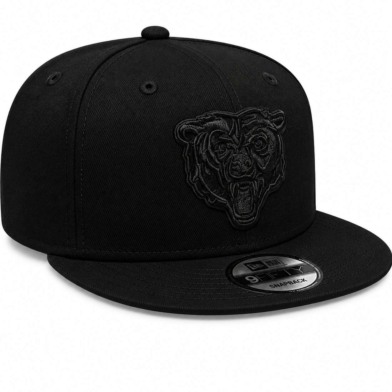 Men's Chicago Bears New Era Black On Black Tonal 9FIFTY Snapback Hat