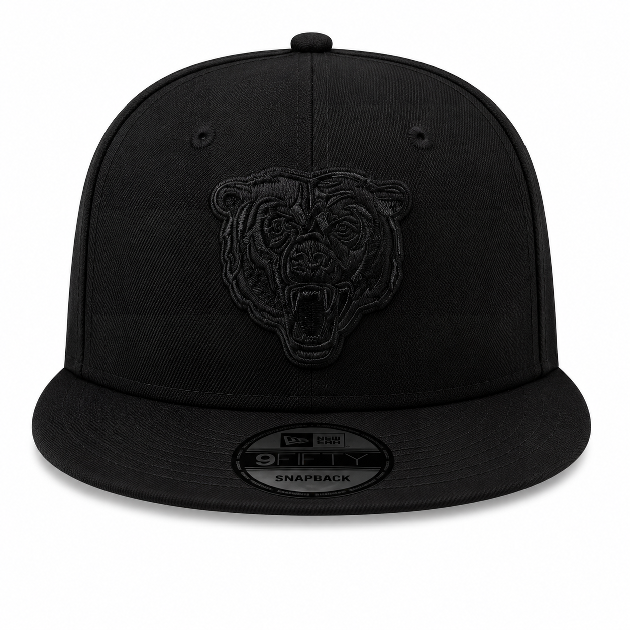 Men's Chicago Bears New Era Black On Black Tonal 9FIFTY Snapback Hat
